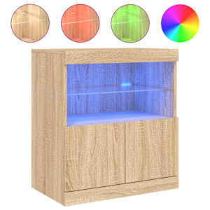 Příborník s LED osvětlením dub sonoma 60 x 37 x 67 cm - obrázek 2