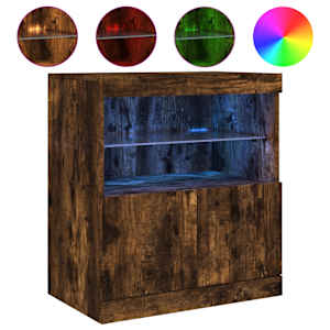 Příborník s LED osvětlením kouřový dub 60 x 37 x 67 cm - obrázek 2