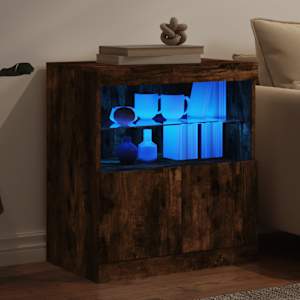 Příborník s LED osvětlením kouřový dub 60 x 37 x 67 cm - obrázek 4