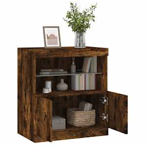 Příborník s LED osvětlením kouřový dub 60 x 37 x 67 cm - obrázek 5