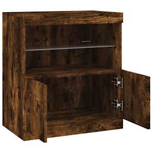 Příborník s LED osvětlením kouřový dub 60 x 37 x 67 cm - obrázek 7