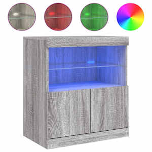 Příborník s LED osvětlením šedý sonoma 60 x 37 x 67 cm - obrázek 2