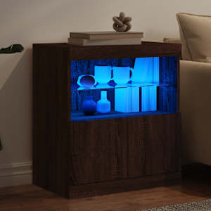 Příborník s LED osvětlením hnědý dub 60 x 37 x 67 cm - obrázek 4