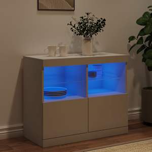 Příborník s LED osvětlením bílý 81 x 37 x 67 cm - obrázek 4