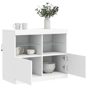 Příborník s LED osvětlením bílý 81 x 37 x 67 cm - obrázek 5