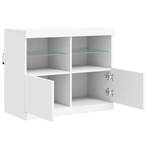 Příborník s LED osvětlením bílý 81 x 37 x 67 cm - obrázek 7