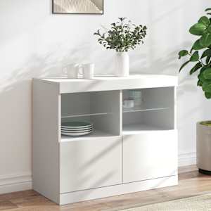 Příborník s LED osvětlením bílý 81 x 37 x 67 cm - obrázek 1
