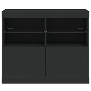 Příborník s LED osvětlením černý 81 x 37 x 67 cm - obrázek 6