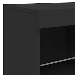 Příborník s LED osvětlením černý 81 x 37 x 67 cm - obrázek 10