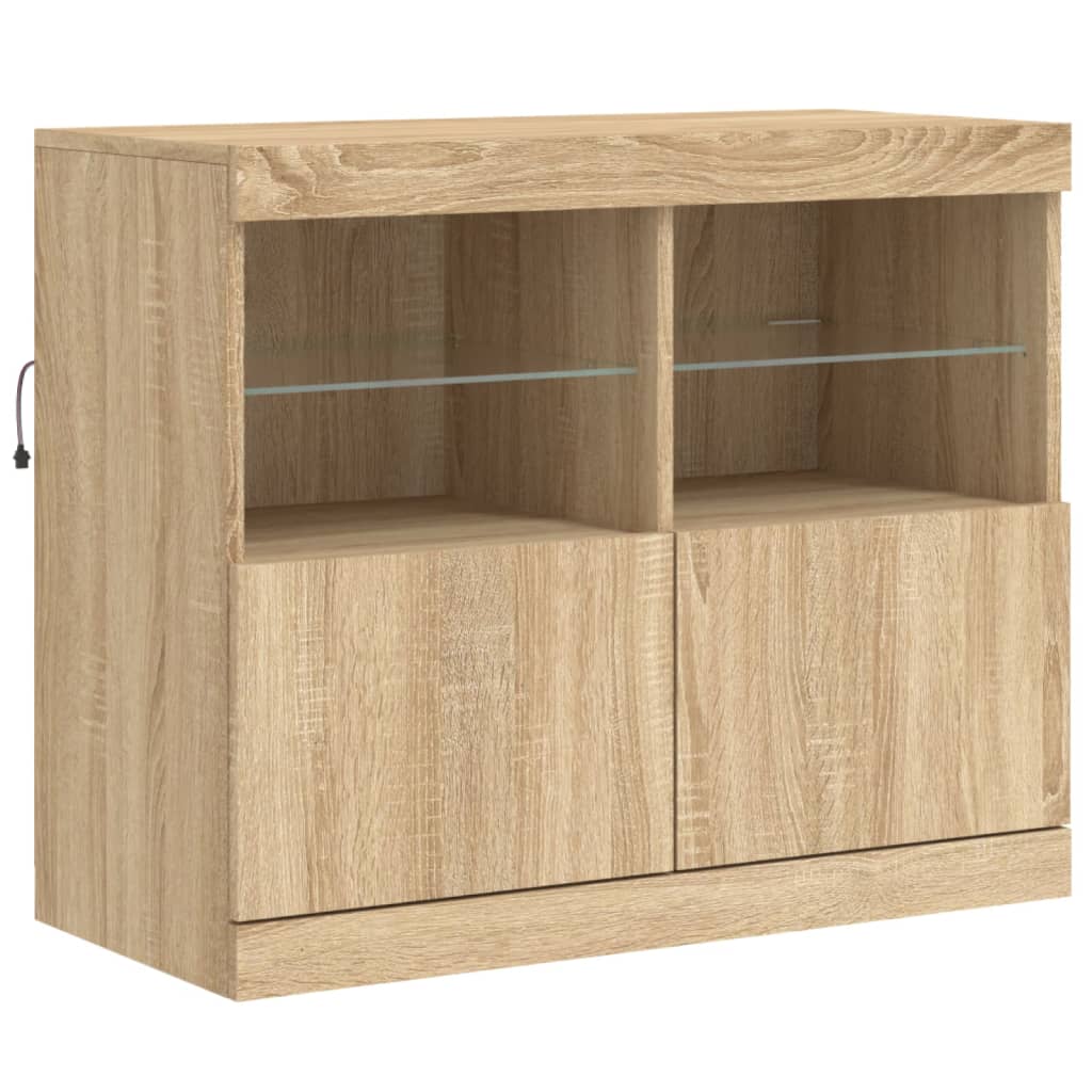 Thumbnail - vidaXL Sideboard mit LED-Leuchten Sonoma-Eiche 81x37x67 cm