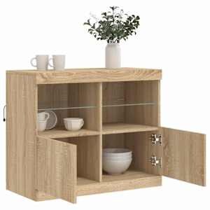 Příborník s LED osvětlením dub sonoma 81 x 37 x 67 cm - obrázek 5