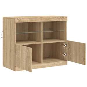 Příborník s LED osvětlením dub sonoma 81 x 37 x 67 cm - obrázek 7