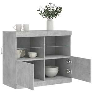 Příborník s LED osvětlením betonově šedý 81 x 37 x 67 cm - obrázek 5