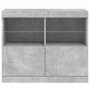 Příborník s LED osvětlením betonově šedý 81 x 37 x 67 cm - obrázek 6