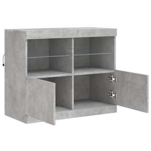 Příborník s LED osvětlením betonově šedý 81 x 37 x 67 cm - obrázek 7