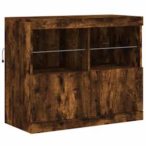 Příborník s LED osvětlením kouřový dub 81 x 37 x 67 cm - obrázek 3