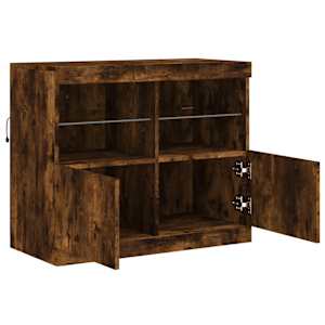 Příborník s LED osvětlením kouřový dub 81 x 37 x 67 cm - obrázek 7
