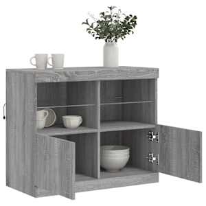 Příborník s LED osvětlením šedý sonoma 81 x 37 x 67 cm - obrázek 5