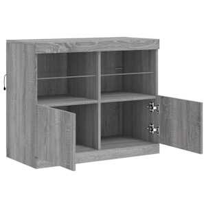 Příborník s LED osvětlením šedý sonoma 81 x 37 x 67 cm - obrázek 7