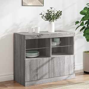 Příborník s LED osvětlením šedý sonoma 81 x 37 x 67 cm - obrázek 1