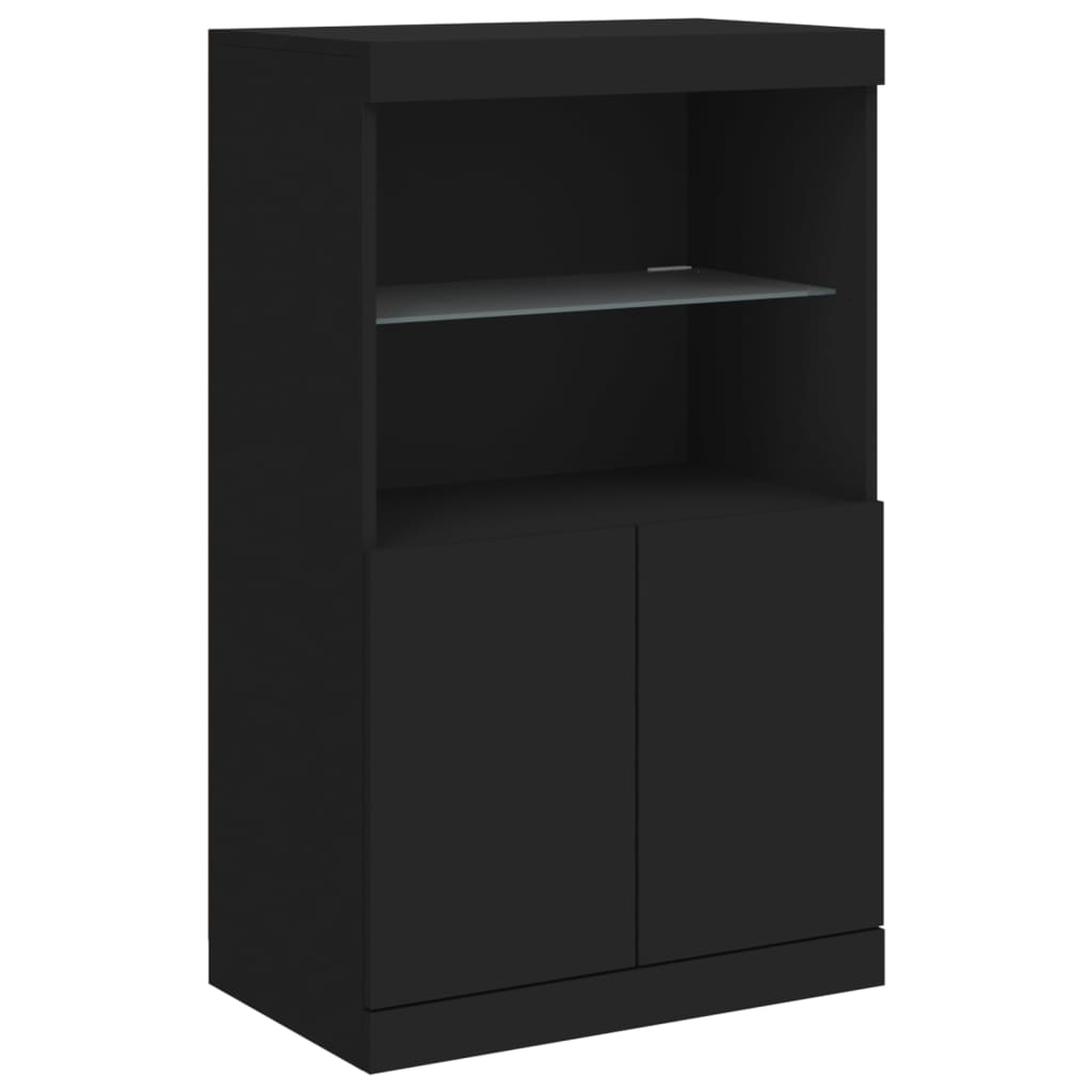 Thumbnail - vidaXL Sideboard mit LED-Leuchten Schwarz 60,5x37x100 cm