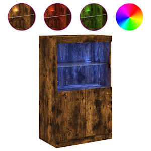 Příborník s LED osvětlením kouřový dub 60,5 x 37 x 100 cm - obrázek 2