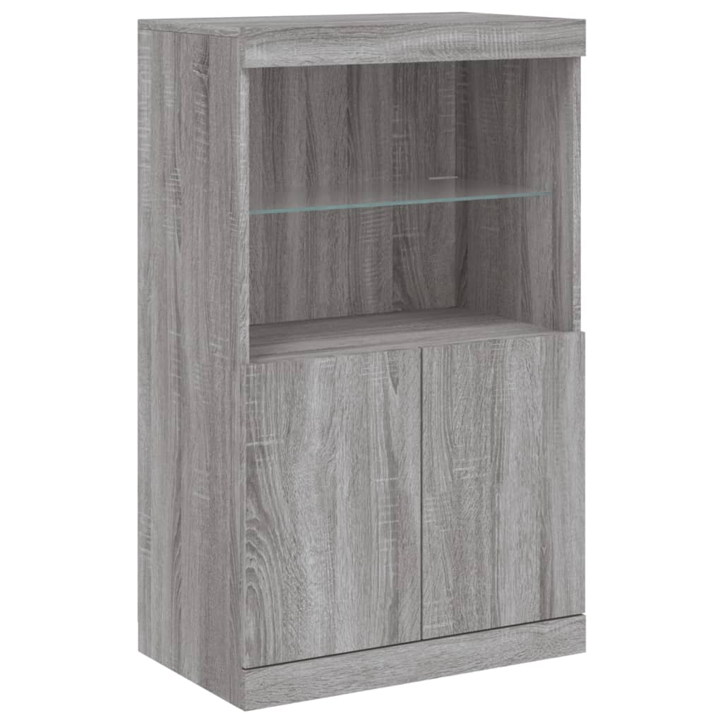 vidaXL Dressoir met LED-verlichting 60,5x37x100 cm grijs sonoma eiken afbeelding