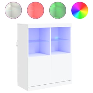 Příborník s LED osvětlením bílý 81 x 37 x 100 cm - obrázek 2
