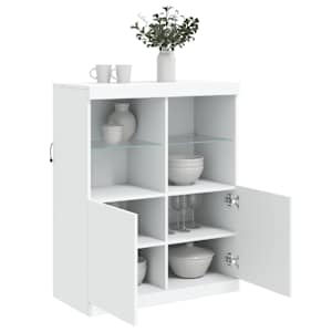 Příborník s LED osvětlením bílý 81 x 37 x 100 cm - obrázek 5