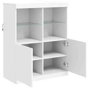 Příborník s LED osvětlením bílý 81 x 37 x 100 cm - obrázek 7