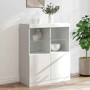 Příborník s LED osvětlením bílý 81 x 37 x 100 cm - obrázek 1