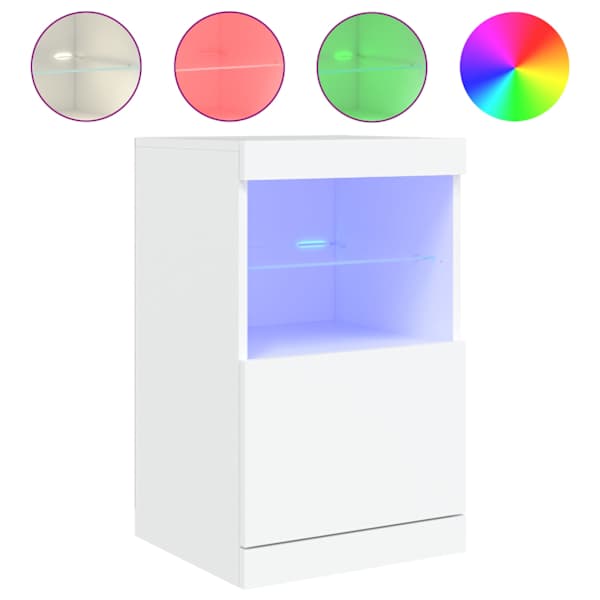 vidaXL puhvetkapp LED-tuledega, valge, 41 x 37 x 67 cm