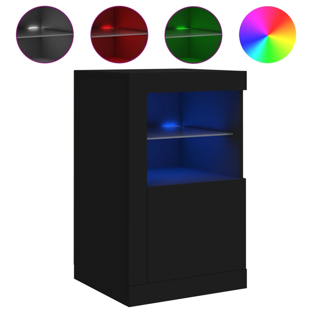 vidaXL Příborník s LED osvětlením černý 41 x 37 x 67 cm