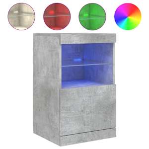 Příborník s LED osvětlením betonově šedý 41 x 37 x 67 cm - obrázek 2