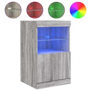 Příborník s LED osvětlením šedý sonoma 41 x 37 x 67 cm - obrázek 2