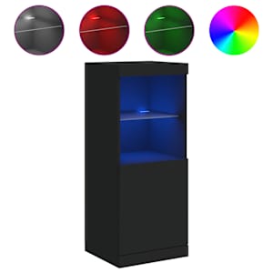 Příborník s LED osvětlením černý 41 x 37 x 100 cm - obrázek 2