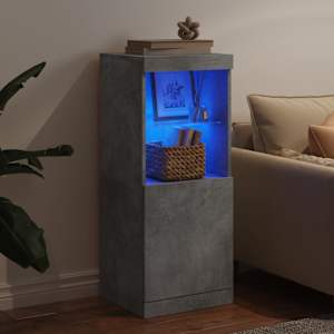 Příborník s LED osvětlením betonově šedý 41 x 37 x 100 cm - obrázek 3