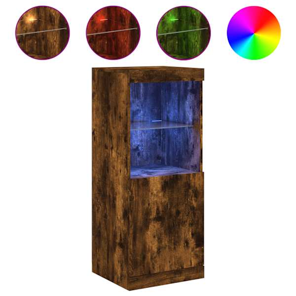 vidaXL puhvetkapp LED-tuledega, suitsutatud tamm, 41 x 37 x 100 cm