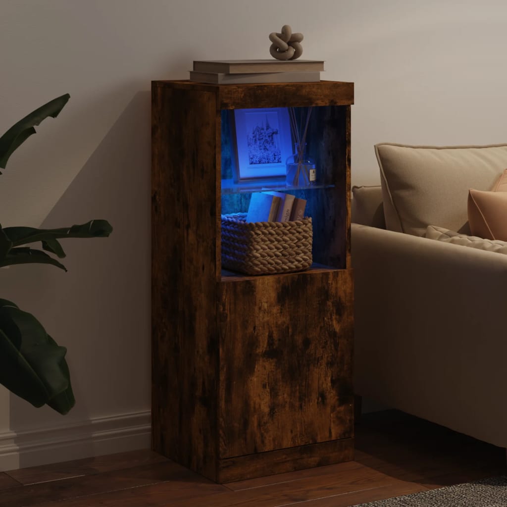 Thumbnail - vidaXL Sideboard mit LED-Leuchten Räuchereiche 41x37x100 cm