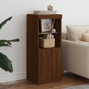 Komoda z LED lučkami dimljen rjav hrast 41x37x100 cm