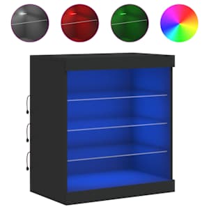 Příborník s LED osvětlením černý 60,5 x 37 x 67 cm - obrázek 2