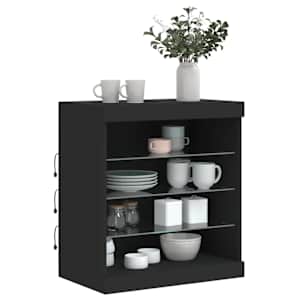 Příborník s LED osvětlením černý 60,5 x 37 x 67 cm - obrázek 4