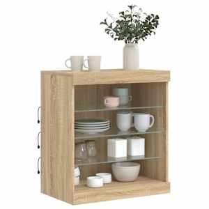 Příborník s LED osvětlením dub sonoma 60,5 x 37 x 67 cm - obrázek 4