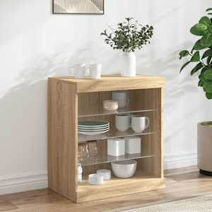 Příborník s LED osvětlením dub sonoma 60,5 x 37 x 67 cm - obrázek 1