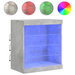 Příborník s LED osvětlením betonově šedý 60,5 x 37 x 67 cm - obrázek 2