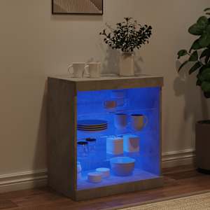 Příborník s LED osvětlením betonově šedý 60,5 x 37 x 67 cm - obrázek 3