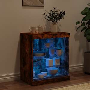 Příborník s LED osvětlením kouřový dub 60,5 x 37 x 67 cm - obrázek 3