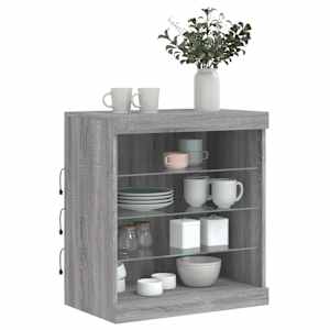 Příborník s LED osvětlením šedý sonoma 60,5 x 37 x 67 cm - obrázek 4