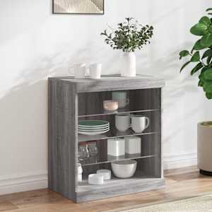Příborník s LED osvětlením šedý sonoma 60,5 x 37 x 67 cm - obrázek 1