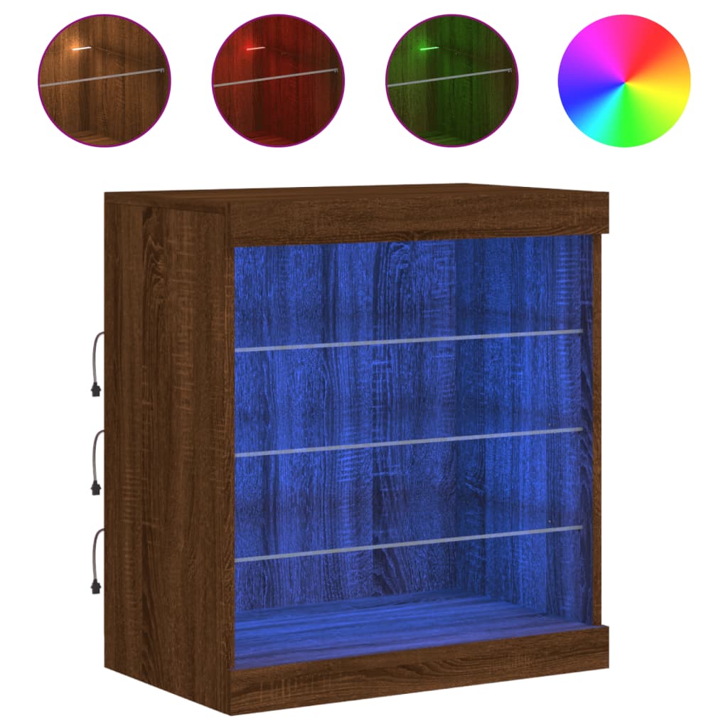 Thumbnail - vidaXL Sideboard mit LED-Leuchten Braun Eichen-Optik 60,5x37x67 cm